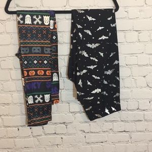 Two different pattern hollowing leggings